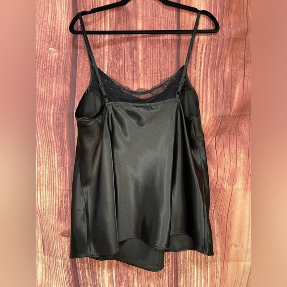 Lane Bryant black satin chiffon sequins adjustable straps camisole cami size 16 - Picture 16 of 17